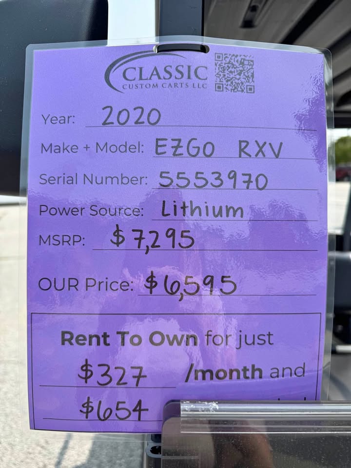 2020 EzGo RXV - Lithium Gold/Black